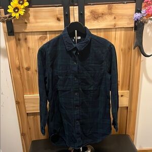L.L. Bean Men's Dark Plaid (Blue/Hunter Green) Button Down Shirt